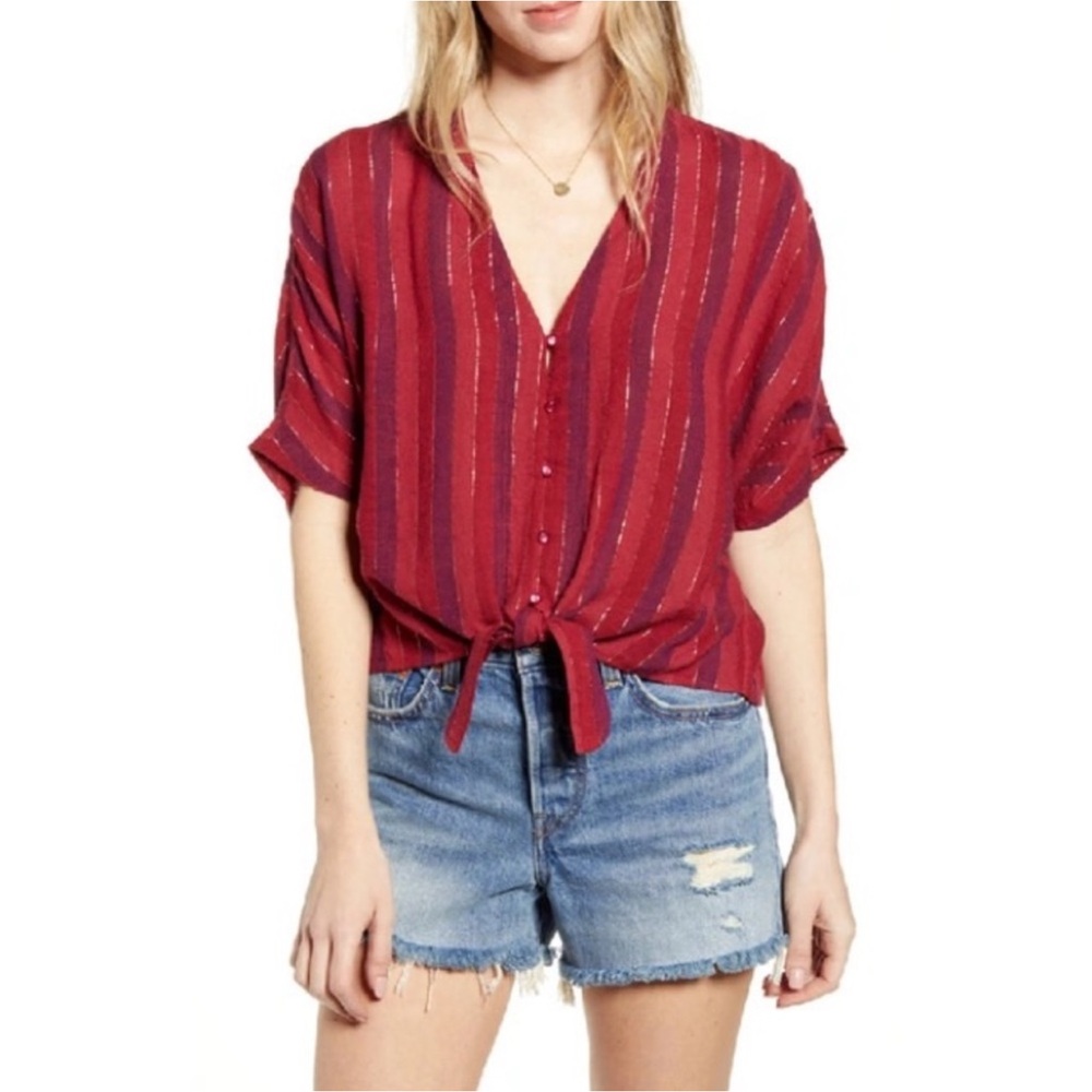 Rails Thea Tie Waist Blouse in the "Rogue Stripe" colorway Size Medium